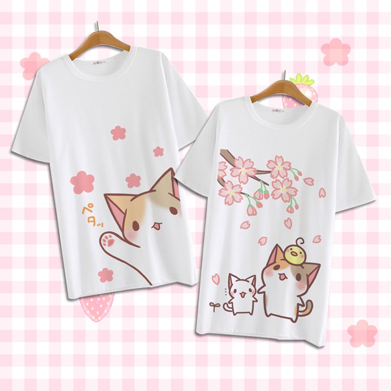 ねこあつめ　猫派　萌え萌え風　Ｔシャツ　短袖タイプ　日常可　コスプレ衣装
