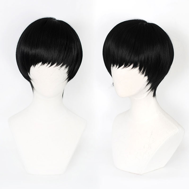 マッシュル-MASHLE-　マッシュ・バーンデッド　ウイッグ　黒髪　ショートヘア　コスプレ用　きのこヘア