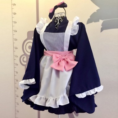 ２０１７新品 豪華 メイド服 ５点セット 和風メイド服